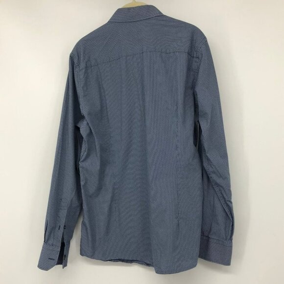 Bruun & Stengade Geometric Print Blue Button Down Dress Shirt - Picture 2 of 16